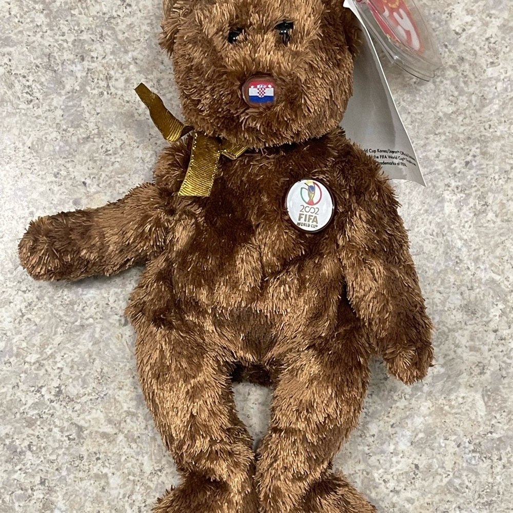 Ty Beanie Baby CHAMPION Bear 2002 CROATIA  FIFA World Cup Vintage Plush Animal - Picture 2 of 8